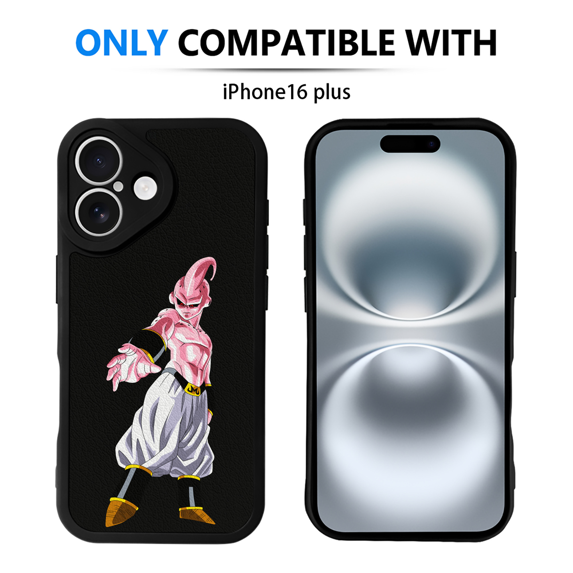 （画像用） ドラゴンボール 魔人ブウ DRAGON BALL Majin Buu 【iPhone 16シリーズ対応】シリコンスマホケース（レザー調） 材質：シリコン